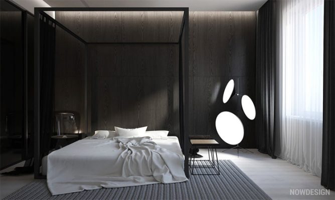 Ánh sáng tự nhiên được sử dụng phù hợp trong một phương án thiết kế nội thất phòng ngủ phong cách tối giản